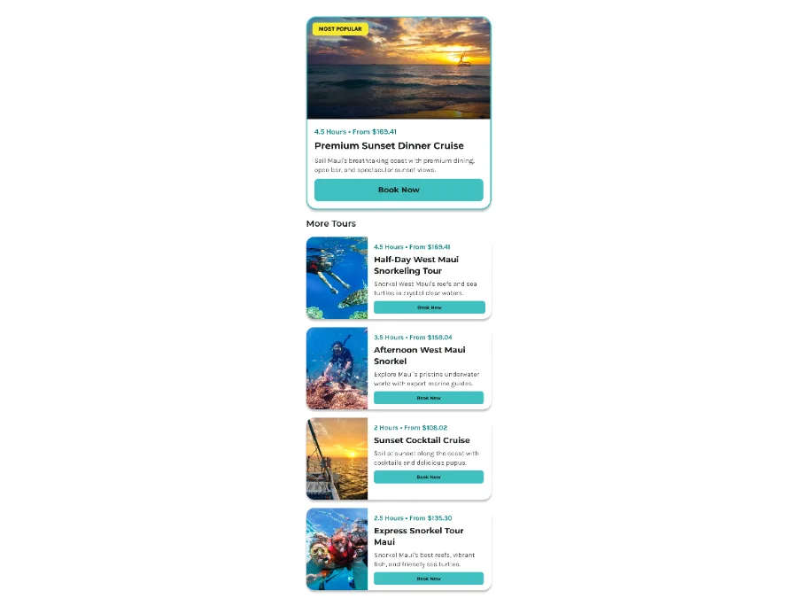 Mobile stacked activity cards